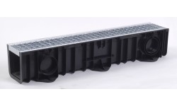 CANIVEAU EN PEHD DRAINYL STANDARD 150 + GRILLE CAILLEBOTIS ACIER B125