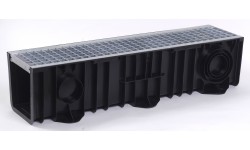 CANIVEAU EN PEHD DRAINYL STANDARD 200 + GRILLE CAILLEBOTIS ACIER B125