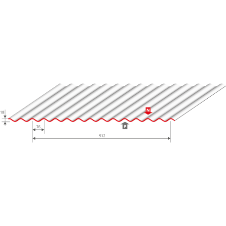 TÔLE DE COUVERTURE ONDULÉE SINUS 18