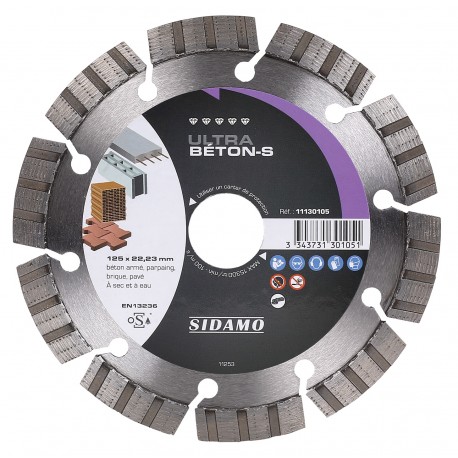 DISQUE DIAMANT ULTRA BÉTON-S D. 125 x 22,23 x H 10