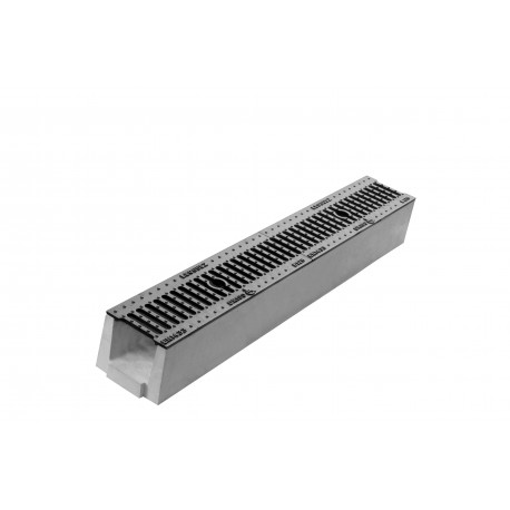 CANIVEAU EN BETON DRAINECO 100 + 2 GRILLES FONTE B125