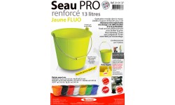 SEAU PRO RENFORCÉ À ERGOTS 13 L FLUO