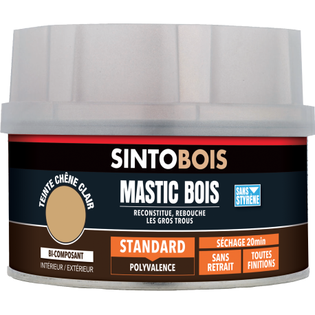 MASTIC BOIS STANDARD CHÊNE CLAIR Boîte 550 G