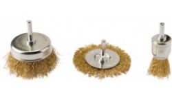 Lot de 3 brosses perceuses acier laitonne