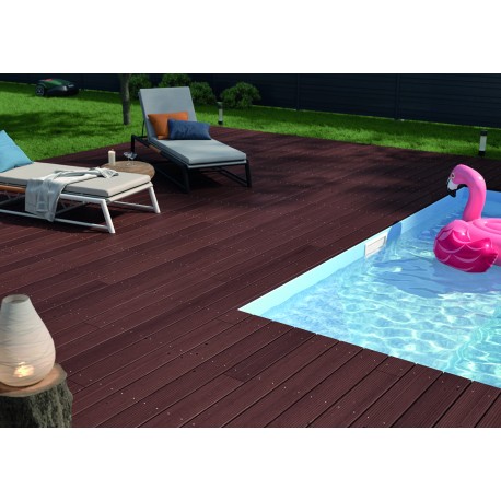 Deck PRN Cl4 27*145 - Profil double strie/lisse - Bronze