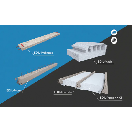 Systèmes de plancher : poutrelles en béton précontraint et entrevous en PSE