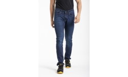 Jeans de travail coupe droite ajustée denim stretch WORK0 stone brossé T.44