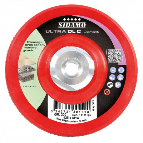 DISQUE DIAMANT A LAMELLES ULTRA DL C - D.125 x M14 GR 200