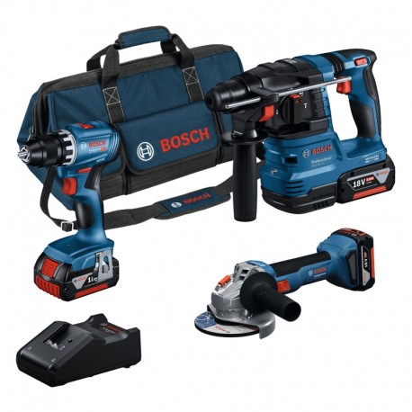 Kit 3 outils 18V : GSR 18V-45 + GBH 18V-22 + GWS 18V-8