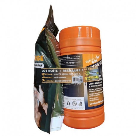 Epitech - Lot lingettes imprégnées Xtra'Clean - Boîte de 80 lingettes + Recharge